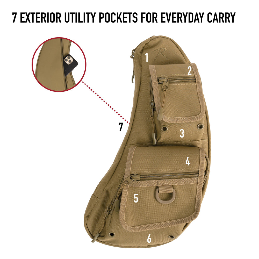 Rothco Advanced Tactical Schultertasche – Aus Strapazierfähigem Polyester, Mit MOLLE, Vielen Taschen & Gepolstertem Gurt