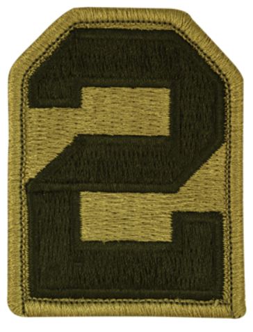 2nd Army OCP Patch with Hook Fastener