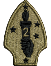 2nd Marine Division OCP Patch with Hook Fastener