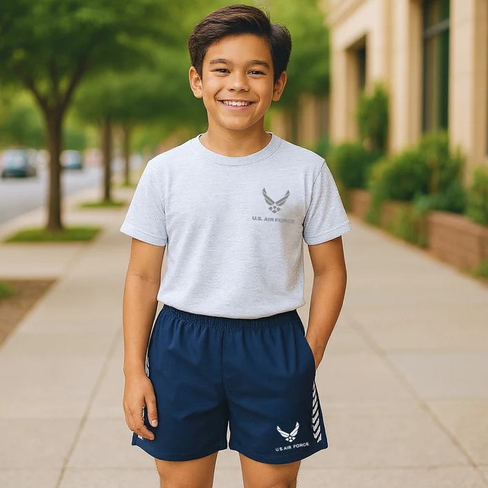 Trooper Clothing Kids Air Force PT 2 Piece Shirt/Shorts Set