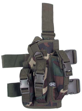 CLEARANCE - MFH Tactical Right Leg Holster Woodland Camo