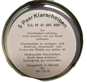 BULK BUY - LOT of 10 Cans - Clear Lenses for East German SCHM-41 Gas Mask