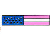 American Flag Pin with Pink Stripes