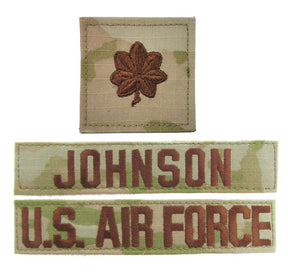 3 Piece OCP Name Tape & Rank Package - Air Force Major
