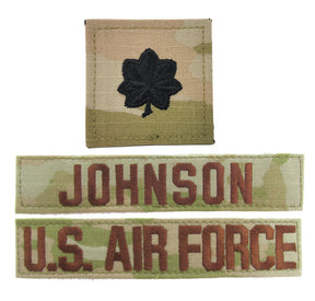 3 Piece OCP Name Tape & Rank Package - Air Force Lt. Colonel