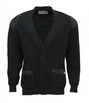 Laird Chunky Knit Cardigan Patch Pockets - Harris Tweed Patches