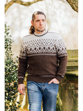 Pure Nordic Pattern Crew Neck Sweater