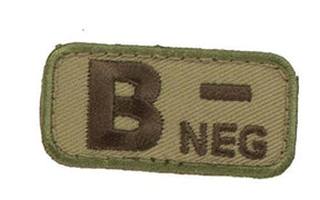 Blood Type Patches - Mil-Spec Monkey MULTICAM (B- NEGATIVE)