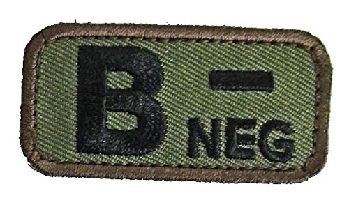 Blood Type Patches - Mil-Spec Monkey WOODLAND (B- NEGATIVE)