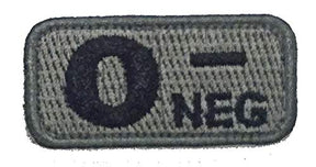 O NEGATIVE Blood Type Patch - FOLIAGE GREEN