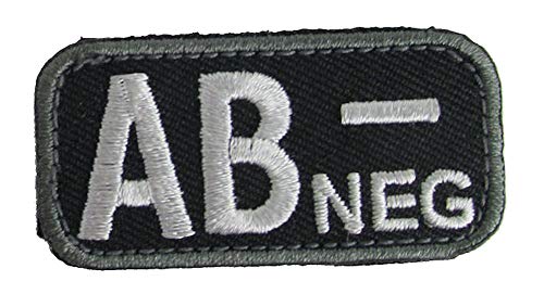 AB NEGATIVE Blood Type Patch - BLACK