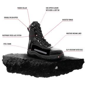 Rothco Forced Entry High-Gloss Tactical Boot with Side Zipper - 8 Inch