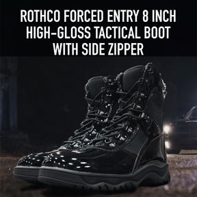 Rothco Forced Entry High-Gloss Tactical Boot with Side Zipper - 8 Inch