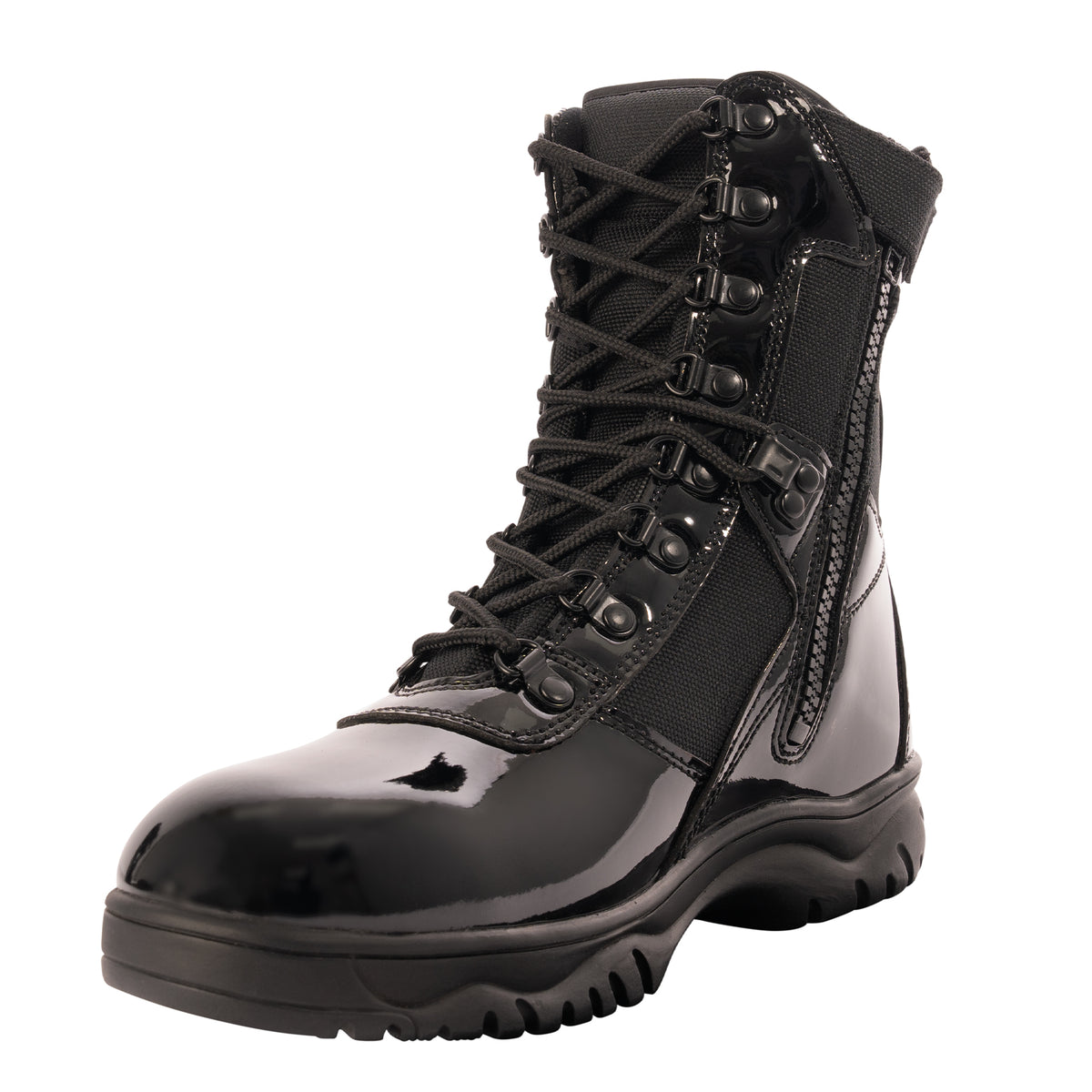 Rothco Forced Entry High-Gloss Tactical Boot with Side Zipper - 8 Inch