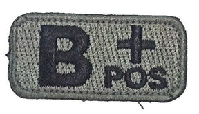 B POSITIVE Blood Type Patch - FOLIAGE GREEN