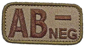 AB NEGATIVE Blood Type Patch - DESERT