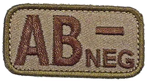 AB NEGATIVE Blood Type Patch - DESERT