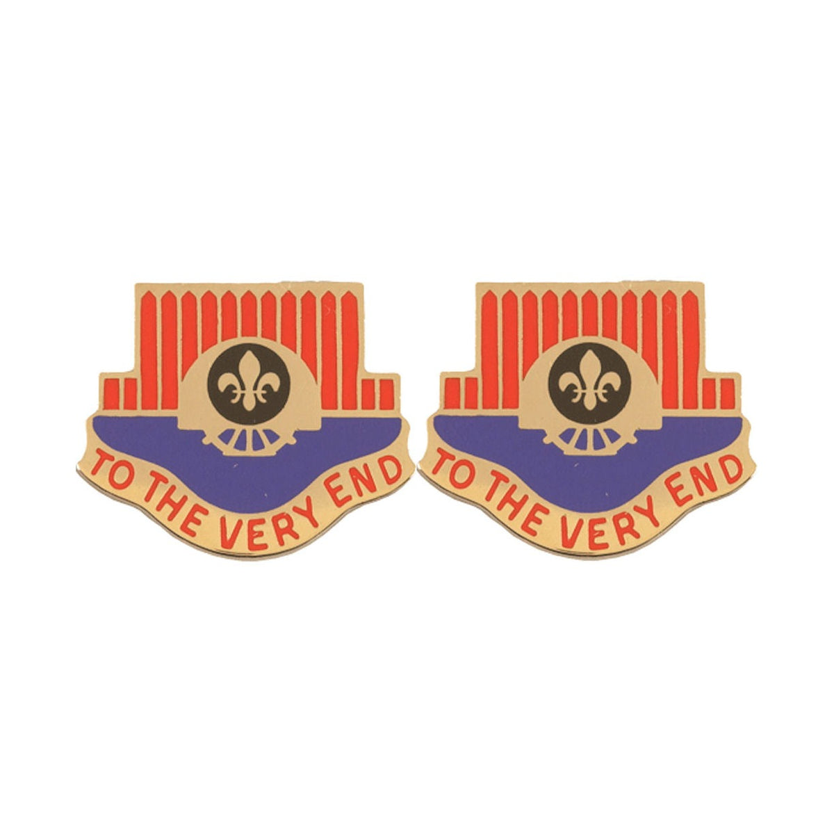 528th ENGINEER BATTALION Distinctive Unit Insignia - Pair - TO THE VERY END
