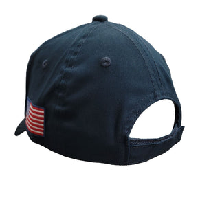 Navy Blue Ballcap - American Flag on Side