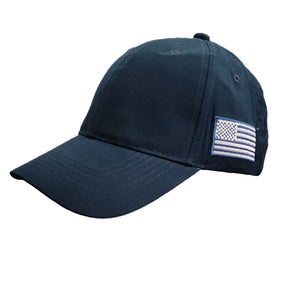 Navy Blue Ballcap - American Flag on Side