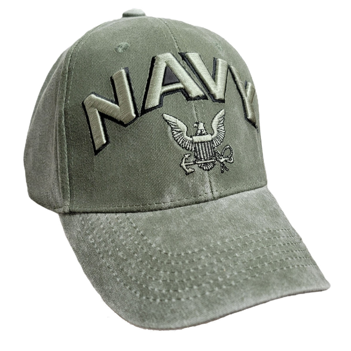 NAVY 3D Text Ballcap with Eagle Logo - OLIVE DRAB