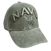 NAVY 3D Text Ballcap with Eagle Logo - OLIVE DRAB
