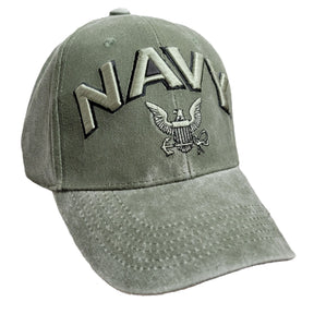 NAVY 3D Text Ballcap with Eagle Logo - OLIVE DRAB