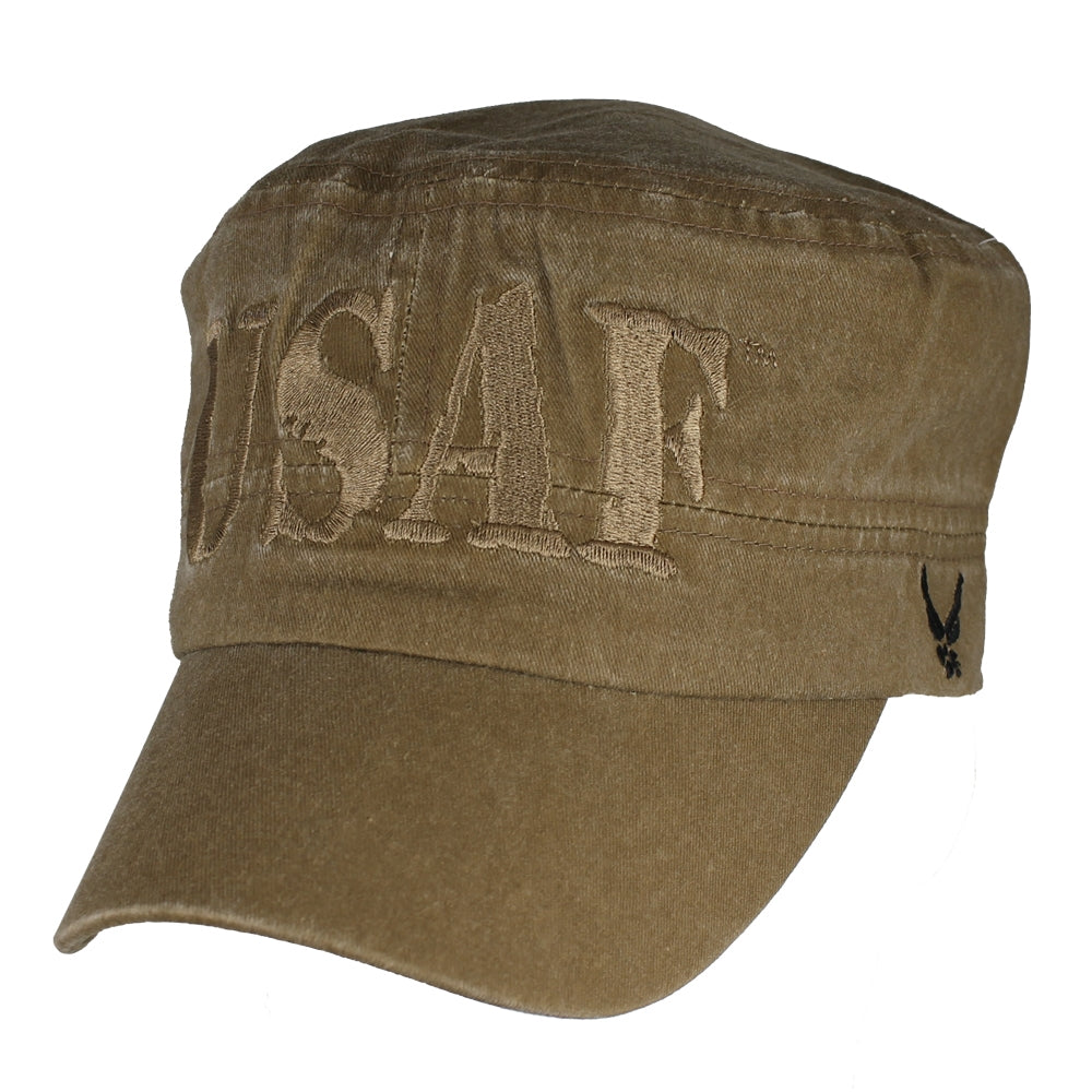 USAF Flat Top Hat - Washed Coyote Brown