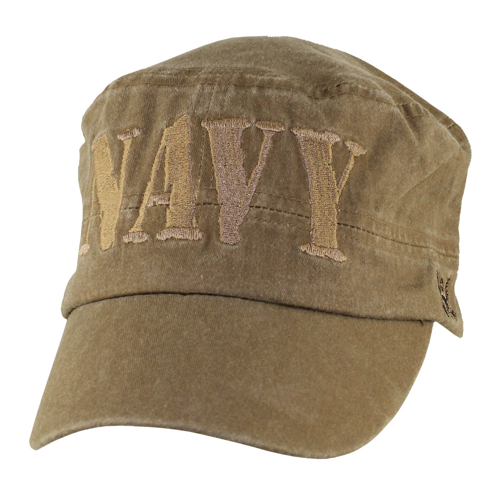 U.S. NAVY Flat Top Hat - Washed Coyote Brown