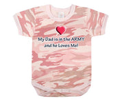 CLEARANCE - Kids Infants My Dad is in the Army One-Piece Bodysuit