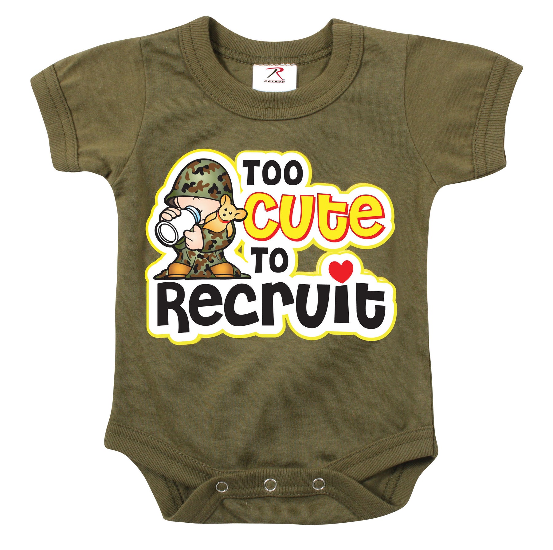 CLEARANCE - Kids Infants Too Cute to Recruit One-Piece Bodysuit