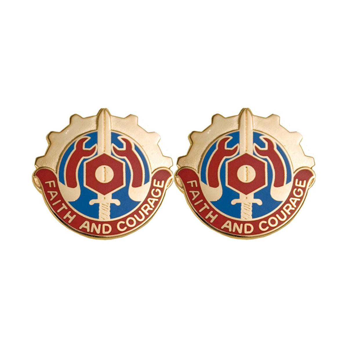 731st MAINTENANCE BATTALION Distinctive Unit Insignia - Pair - FAITH AND COURAGE