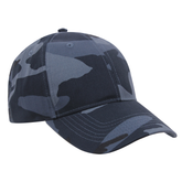 Camouflage-patterned baseball cap on a white background