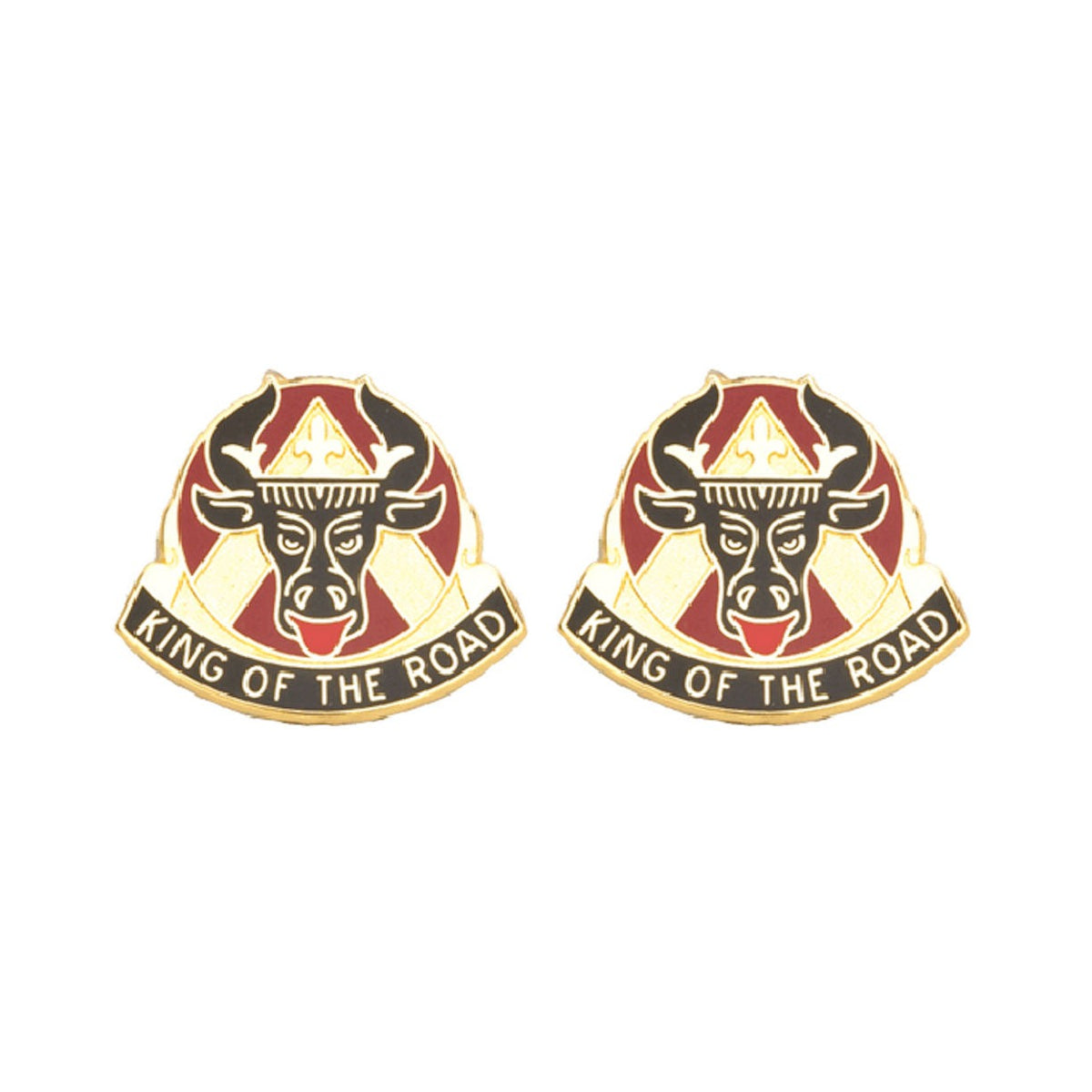 812th TRANSPORTATION BATTALION Distinctive Unit Insignia - Pair - KING OF THE ROAD