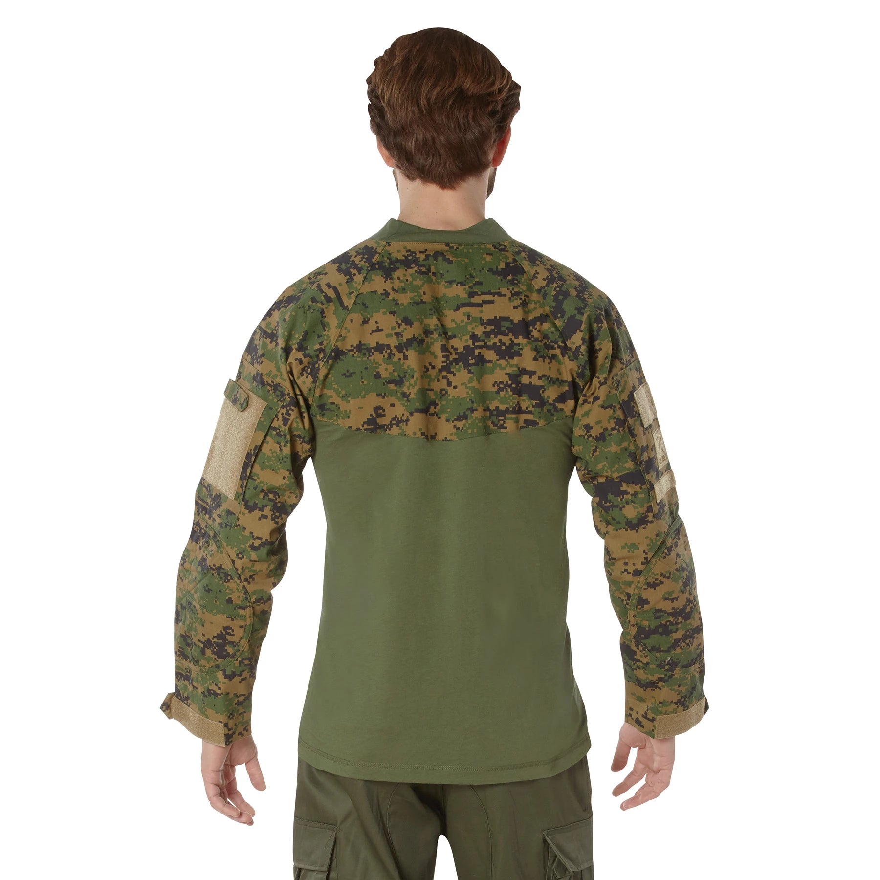 Rothco NYCO FR Fire Retardant Combat Shirt - Woodland Digital Camo - back view