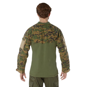 Rothco NYCO FR Fire Retardant Combat Shirt - Woodland Digital Camo - back view