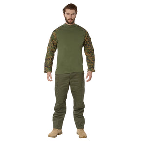Rothco NYCO FR Fire Retardant Combat Shirt - Woodland Digital Camo - front view