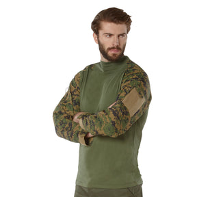 Rothco NYCO FR Fire Retardant Combat Shirt - Woodland Digital Camo - left angle view