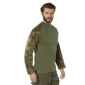 Rothco NYCO FR Fire Retardant Combat Shirt - Woodland Digital Camo - right angle view