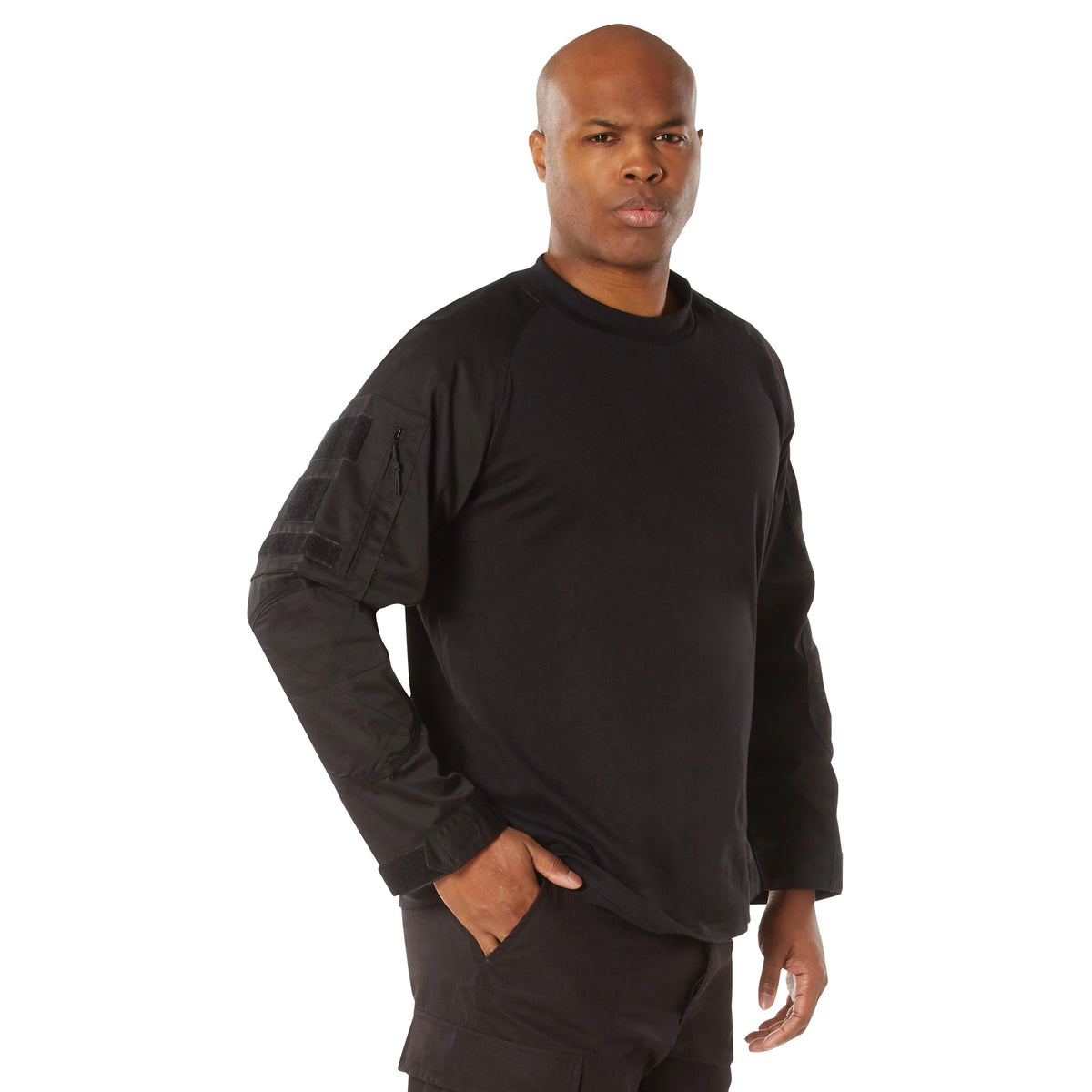 Rothco NYCO FR Fire Retardant Combat Shirt - Black - right angle view