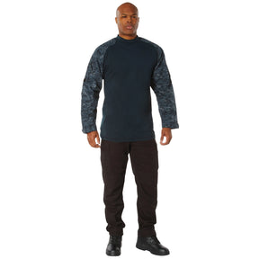 Rothco NYCO FR Fire Retardant Combat Shirt - Midnight Digital Camo - front view