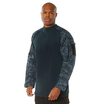 Rothco NYCO FR Fire Retardant Combat Shirt - Midnight Digital Camo - left angle view