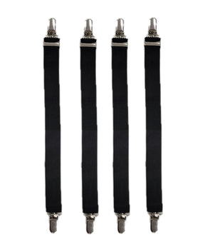 Standard Shirt Stays with Locking Clamps - BLACK (4 PIECE)