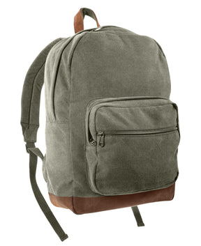 american crew backpack canvas leather okpta1519j26 Rothco Vintage Canvas Teardrop Backpack With Leather Accents Khaki