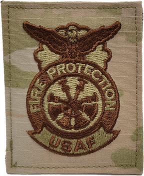 Air Force Fire Protection Badge - Deputy Chief OCP Patch - 4 Bugles