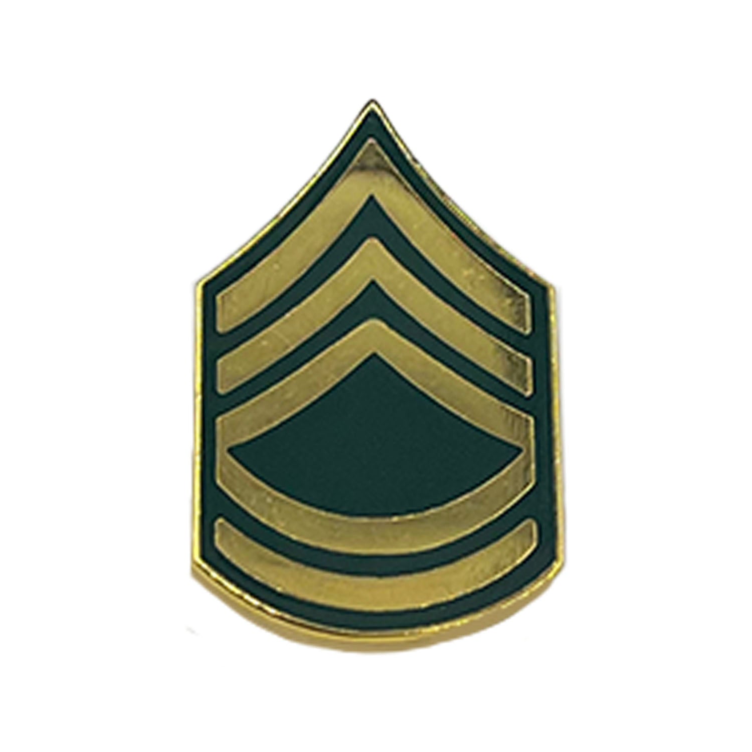 E-7 Sergeant First Class gold and green metal pin