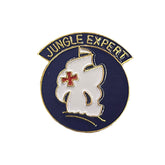 Jungle Expert Blue White and Gold Ship Metal Pin