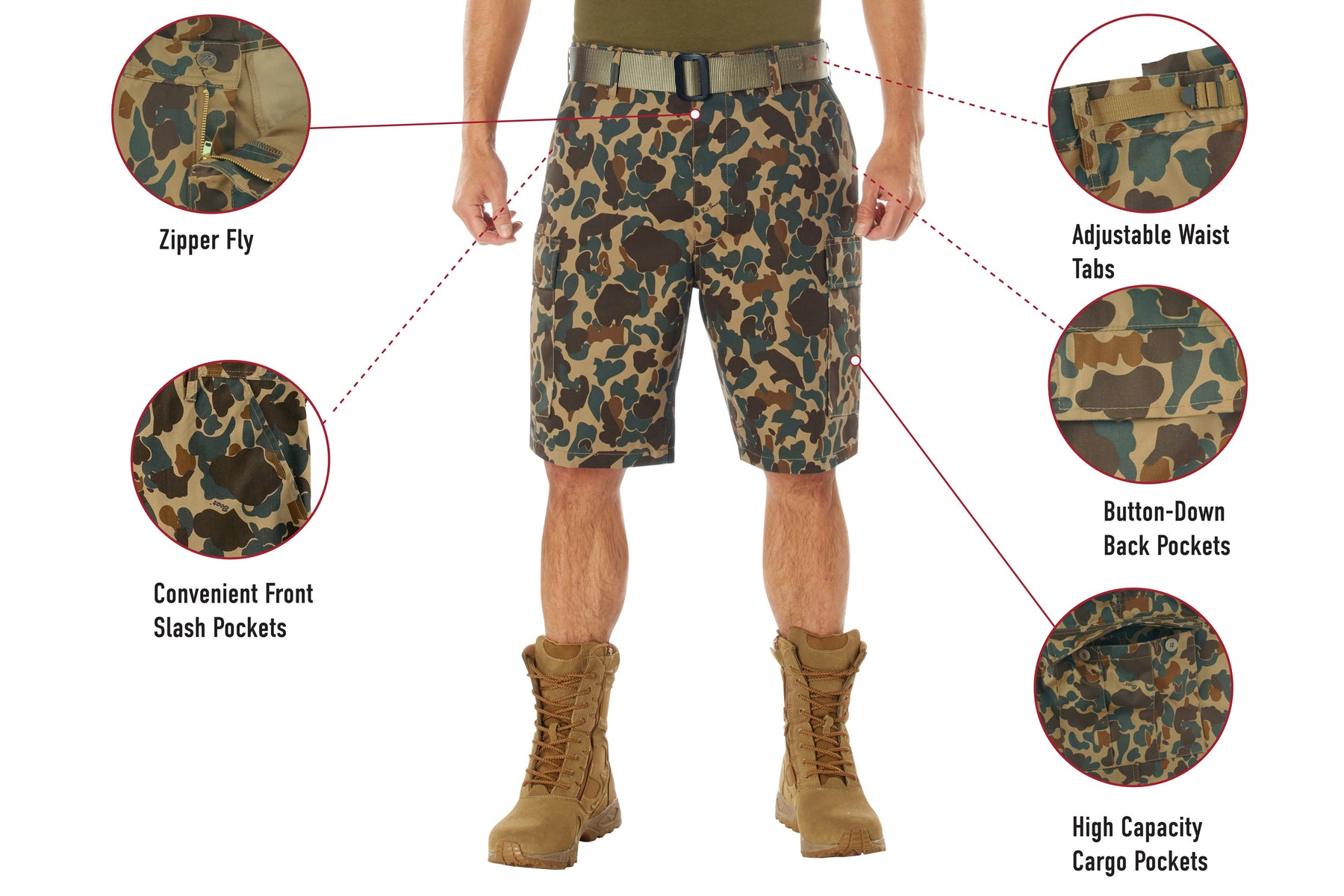 Rothco X Bear Archery Fred Bear Camo BDU Cargo Shorts