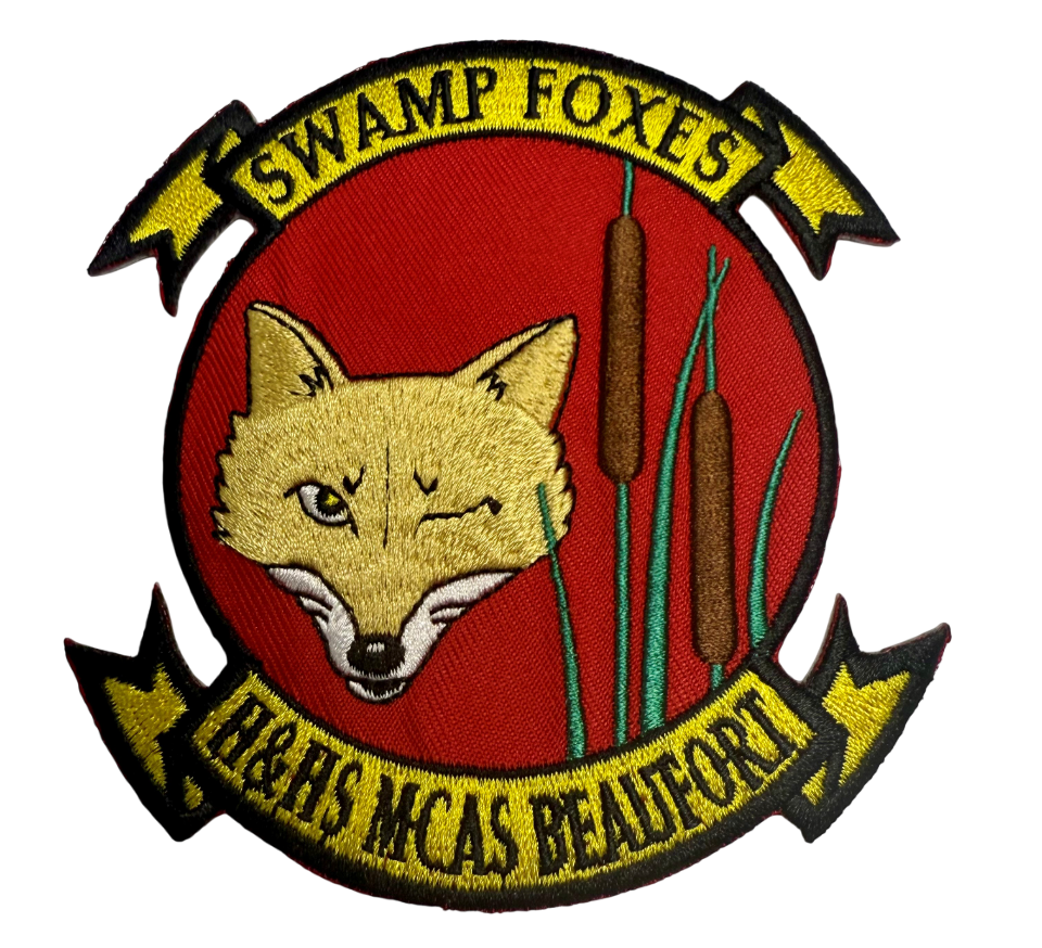 H&HS MCAS Beaufort USMC Sew-On Patch - Swamp Foxes (Winking)