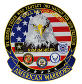 American Warriors 12 inch Back Patch - We Will Never Forget